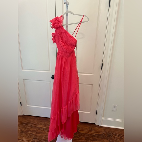 Mac Duggal One Shoulder Ruffle Cut Out Asymmetrical High-Low Gown 67989 - Picture 5 of 11